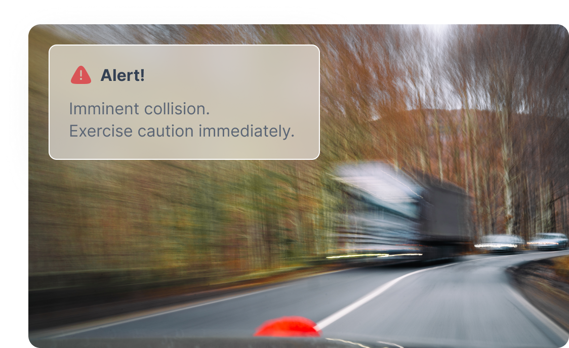 Driver in car with coffee cup showing distracted driving detection